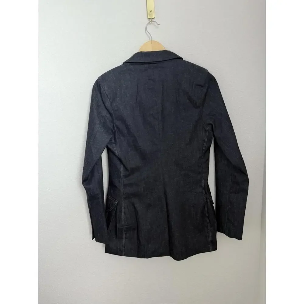 DL1961 Coated Denim‎ Indigo Elevated Contemporary Blazer Coat Sz XS